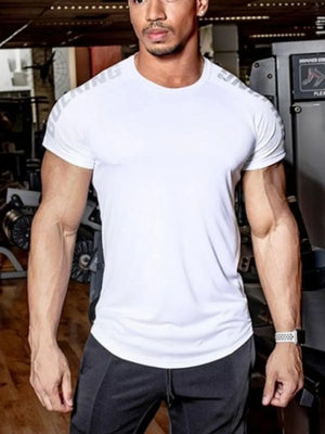 Men's Plus Size Letter Round Neck Short Sleeve T-Shirt