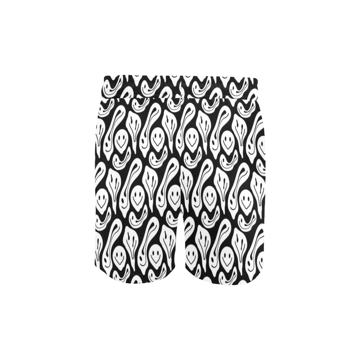 Trippy Black And White Graphic Men's Mid-Length Swim Shorts