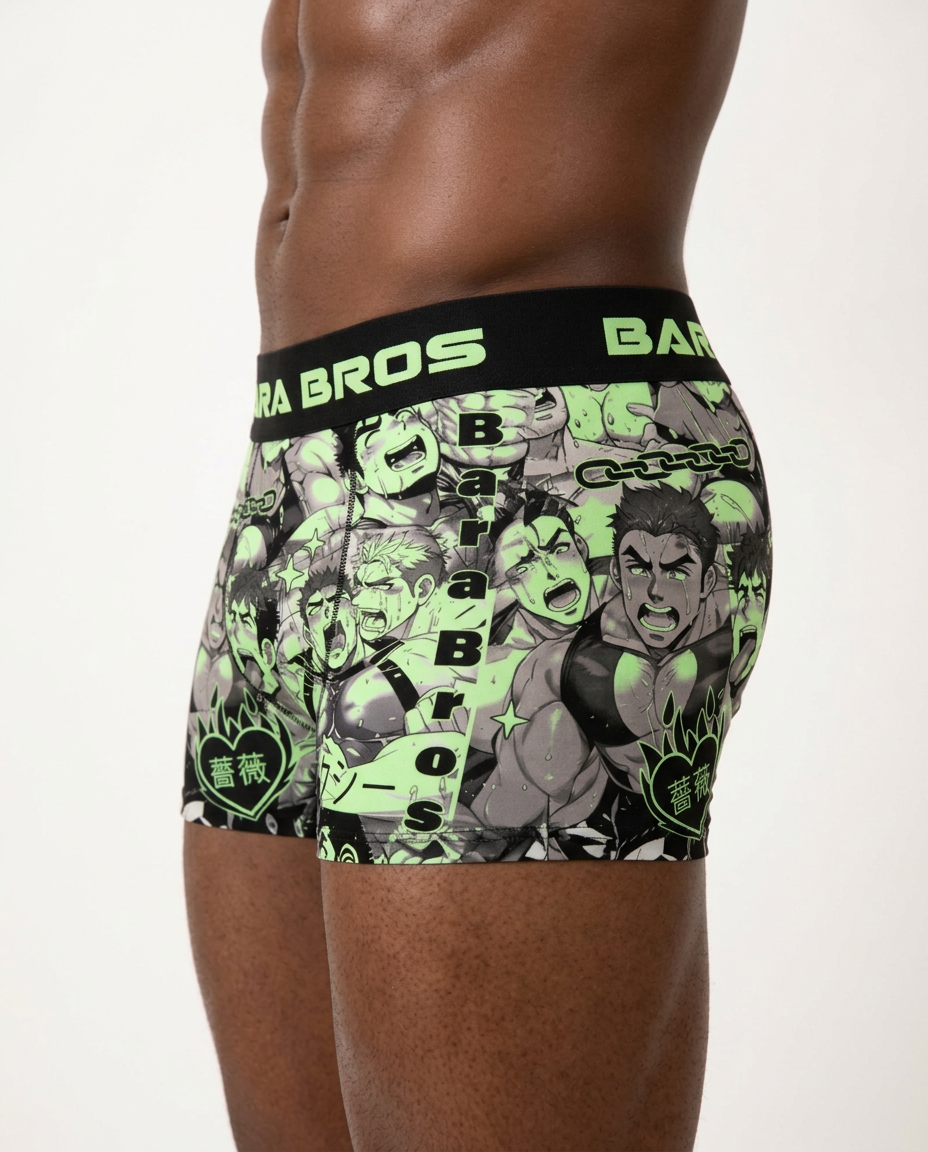 Green Bara Ahegao Men's Boxer Briefs