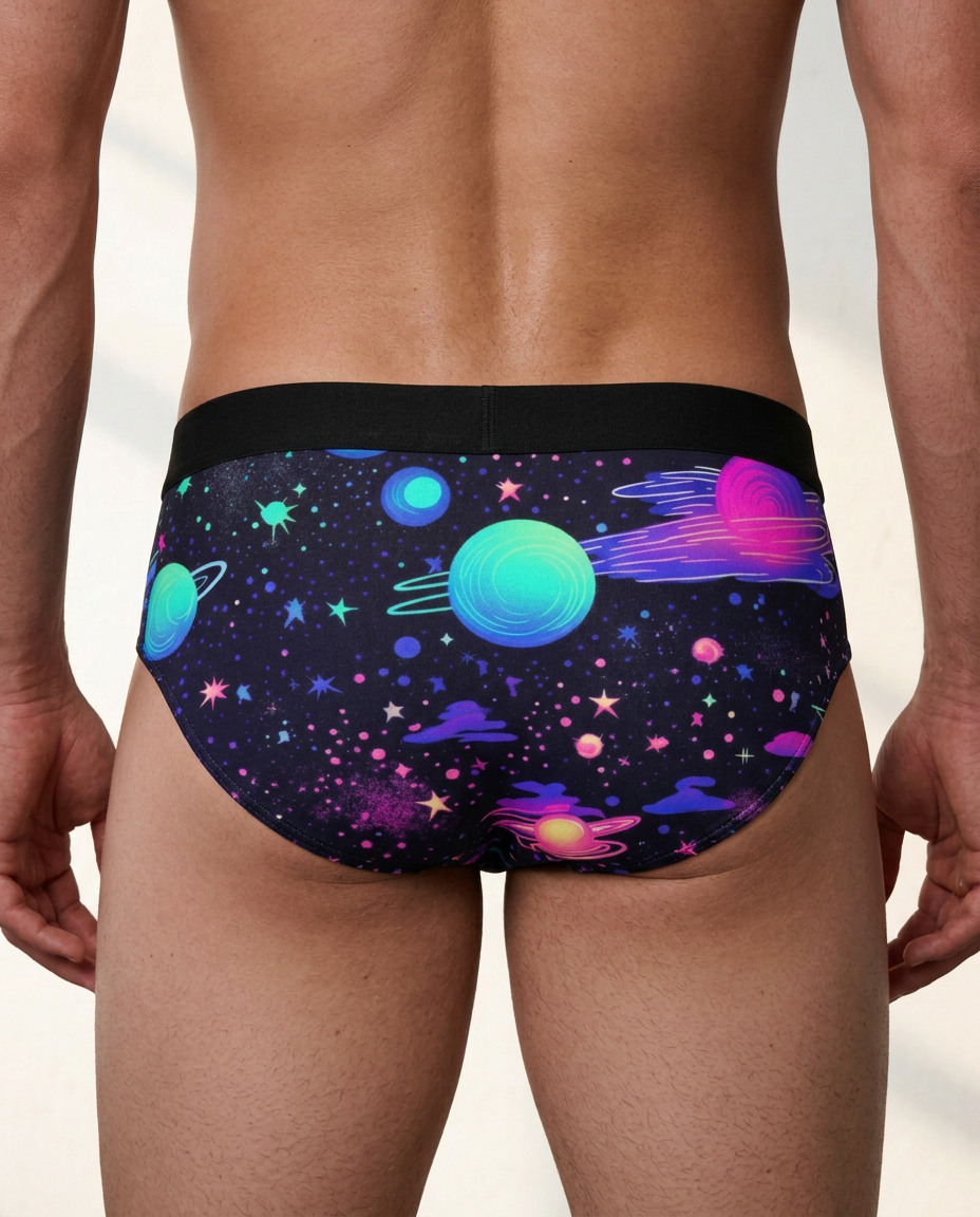 Galaxy Print Men's Mid Rise Briefs