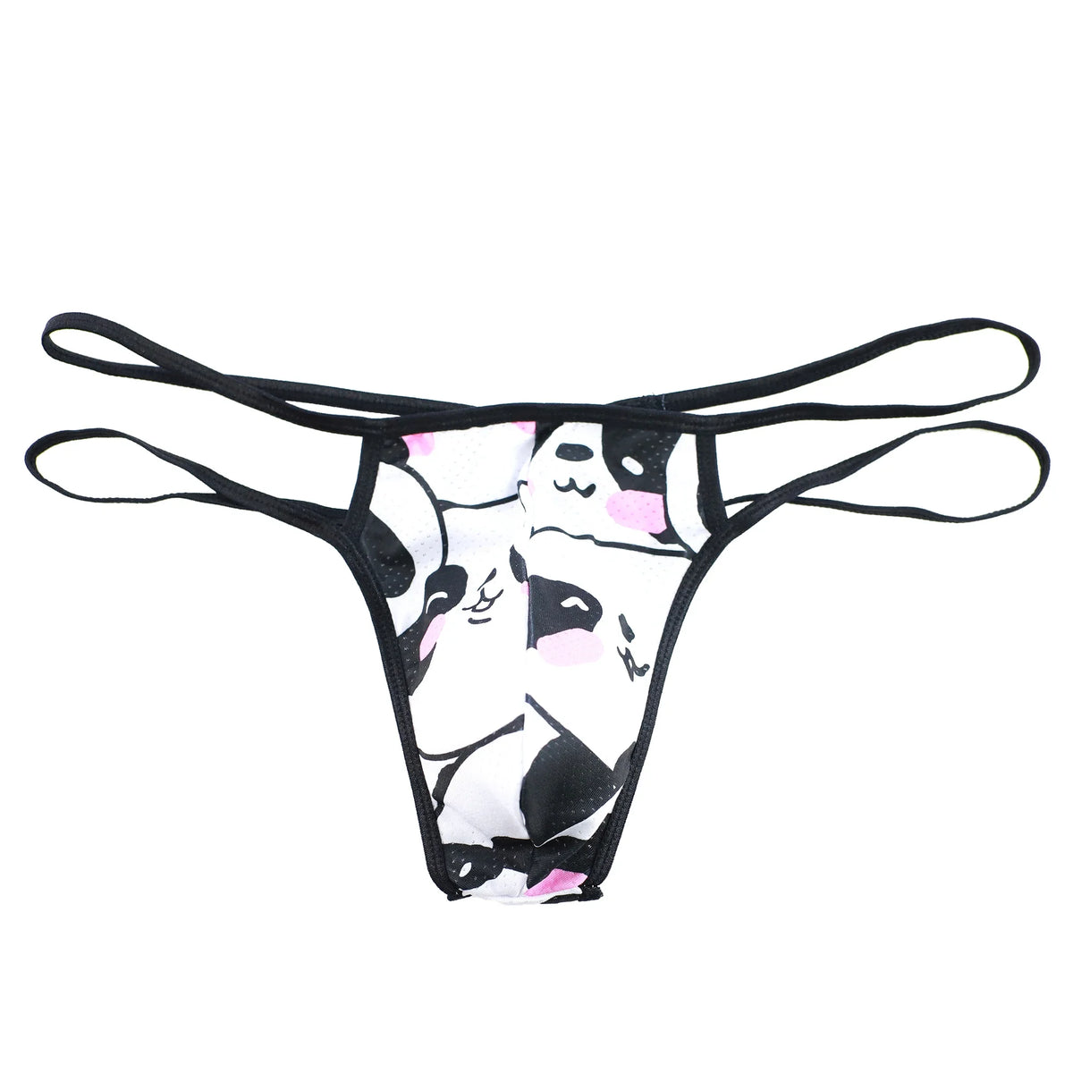 Sexy Men Briefs Underpants Breathable Side Straps Male Simple Rainbow Panda Printed Sexy Gay Underwear Mini Thongs Homme Panties