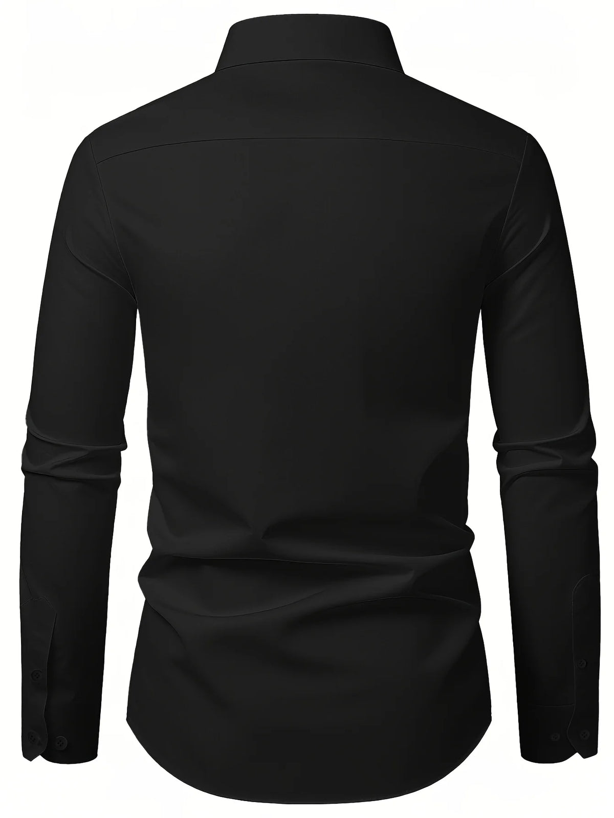 Men's Shirt Brand New Solid Color Long Sleeve Smart Casual Black Elastic Male Business Shirts