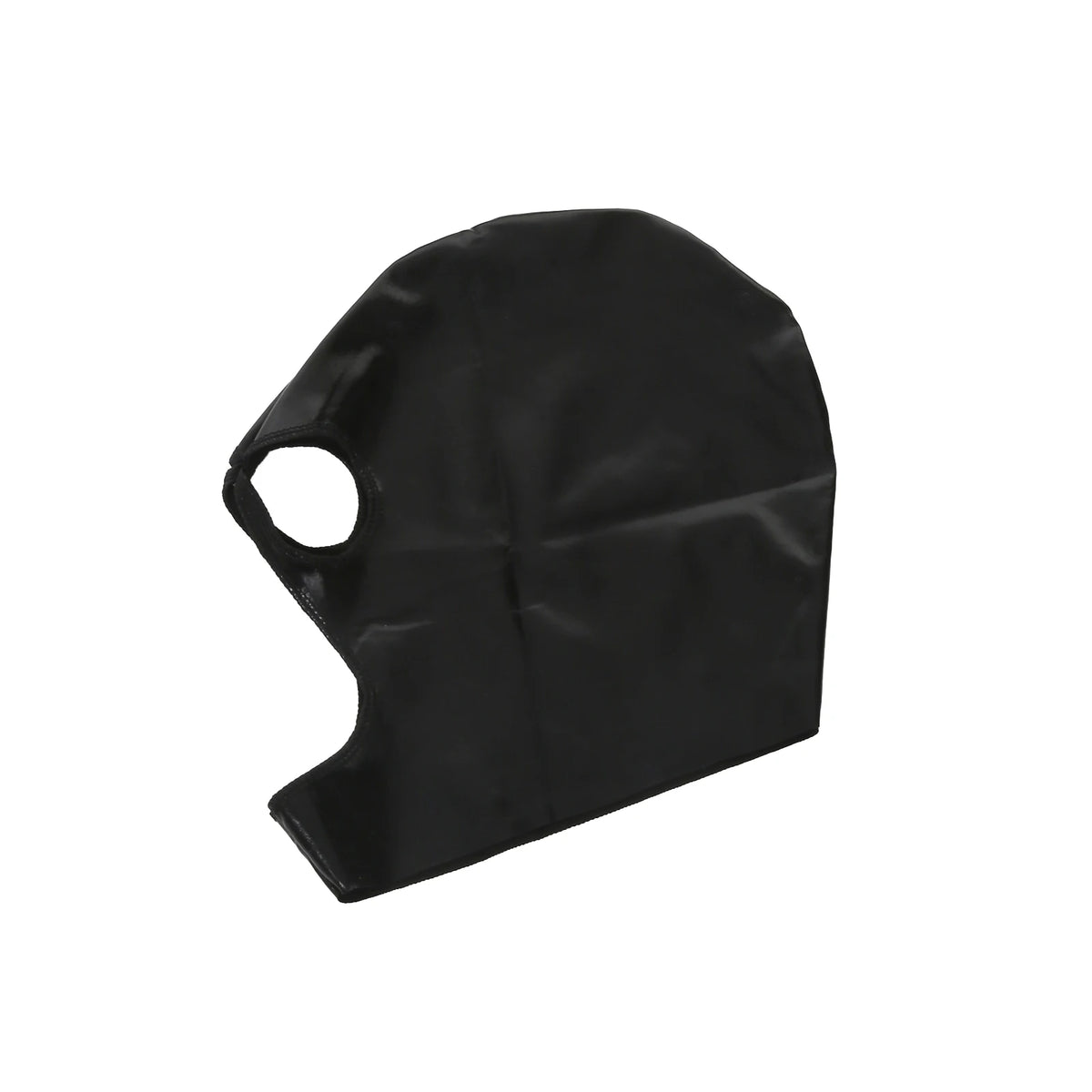 Cosplay Hood Head Faux Leather Mask Men Headgear Wet-Look Black 3 Holes Cover Face Mask CS Halloween Carnival Role Play