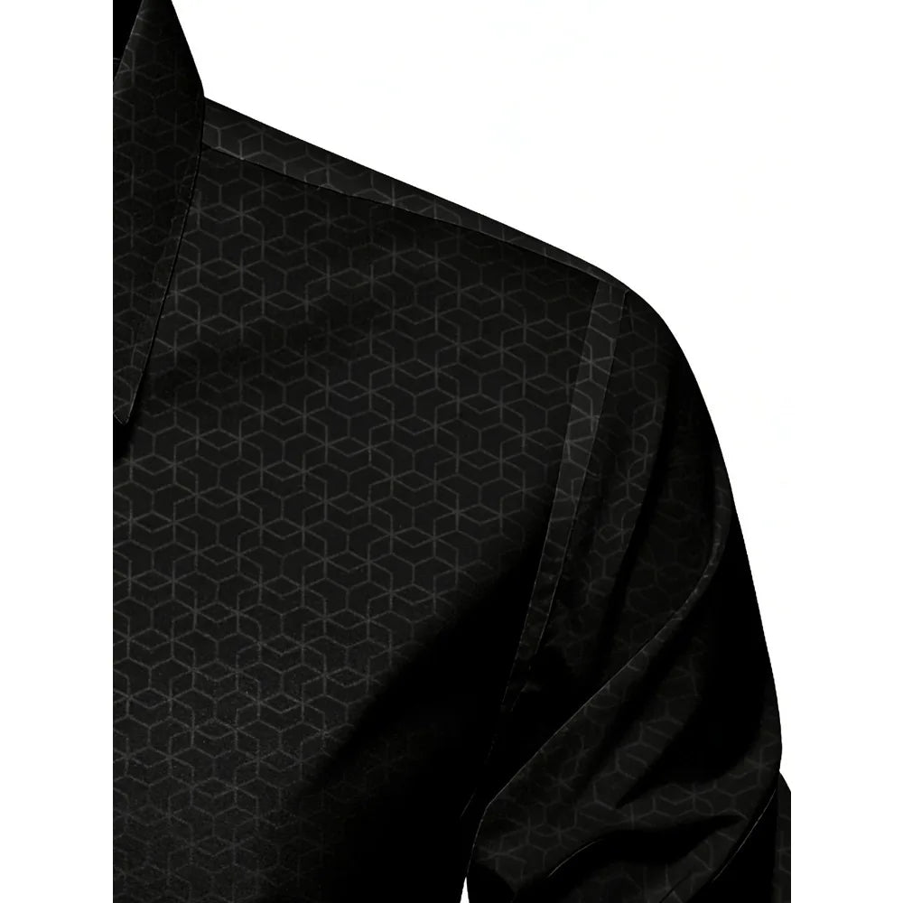 FGKKS Men Black Shirt Brand New European Luxury Plaid Long Sleeve Smart Casual Elastic Wrinkle-free Male Business Dress Shirts