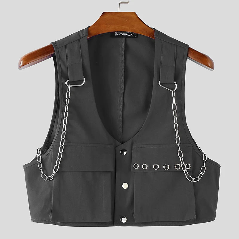 Vests Solid Men's Crop Top