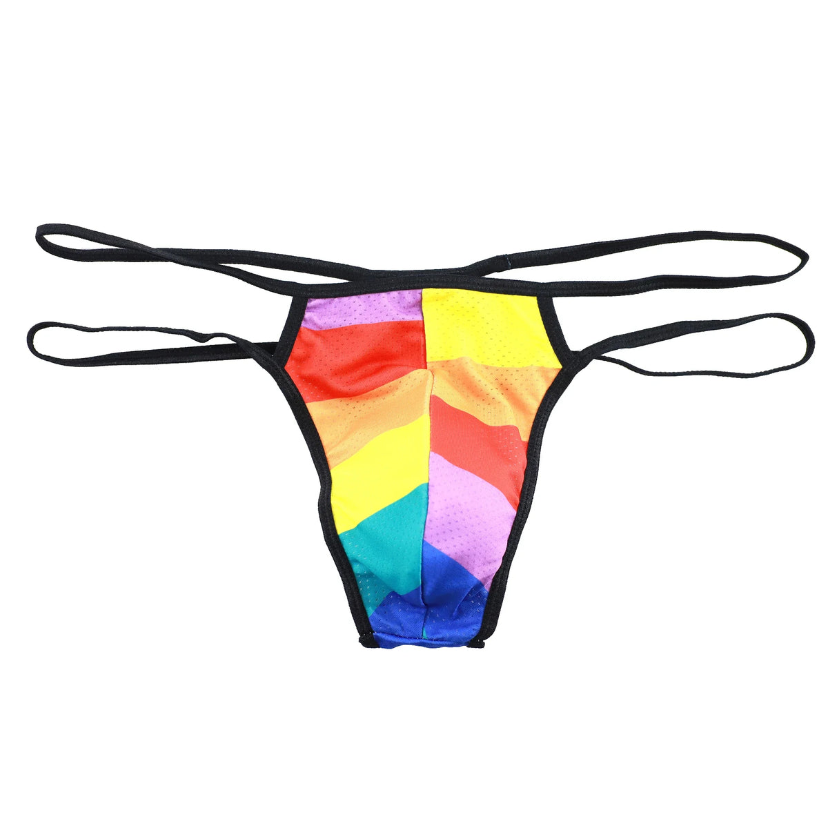 Sexy Men Briefs Underpants Breathable Side Straps Male Simple Rainbow Panda Printed Sexy Gay Underwear Mini Thongs Homme Panties