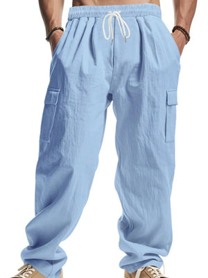 Men's Full Size Drawstring Pants with Pockets Plus Size