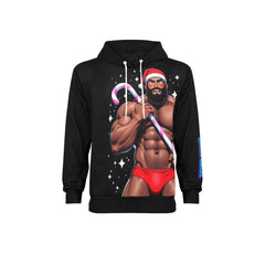 Candy Cane Sexy Bara Men's Long Sleeve Fleece Hoodie - Bara Bros