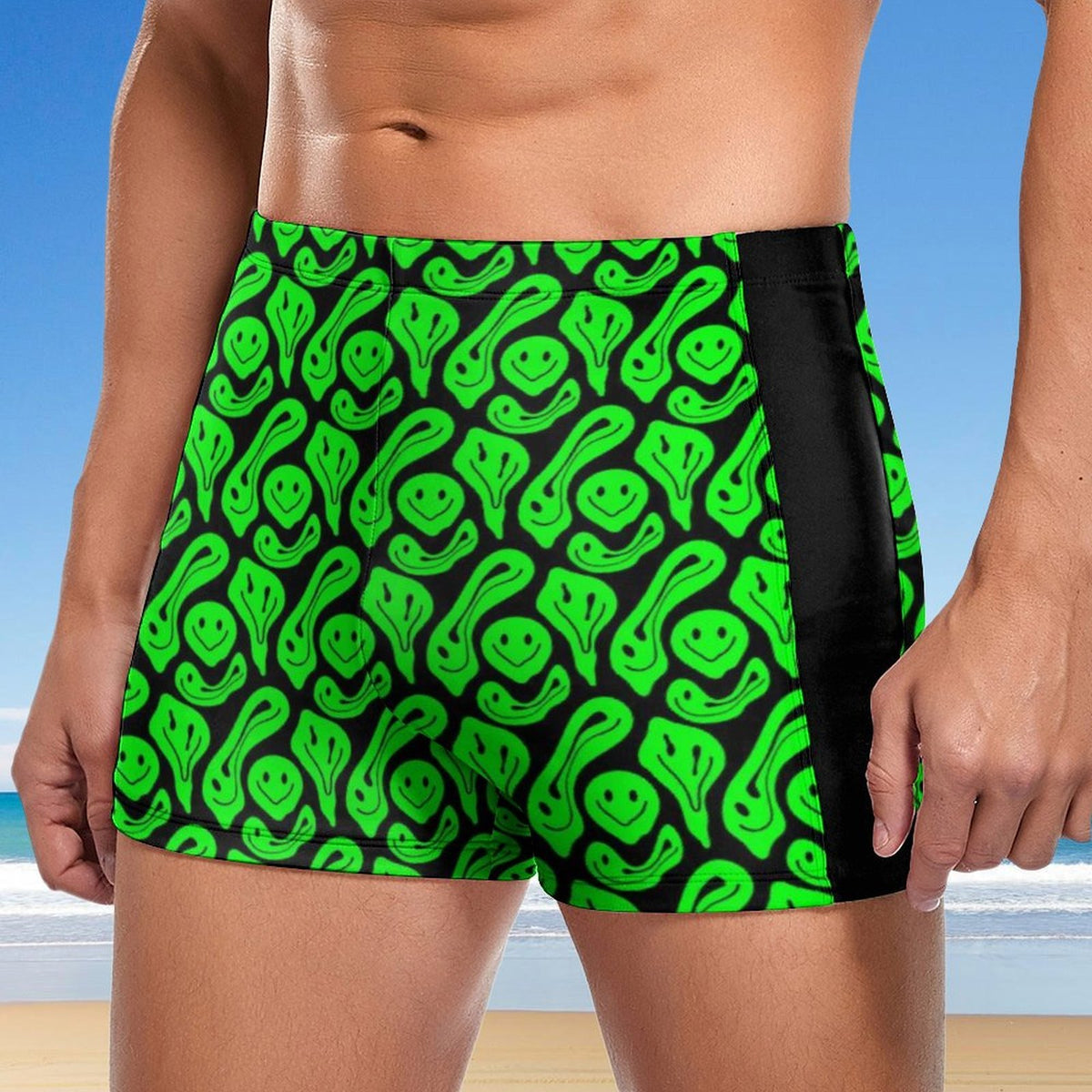 Men's white polyester swim shorts