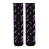 Eggplant Mens Black Socks - Bara Bros