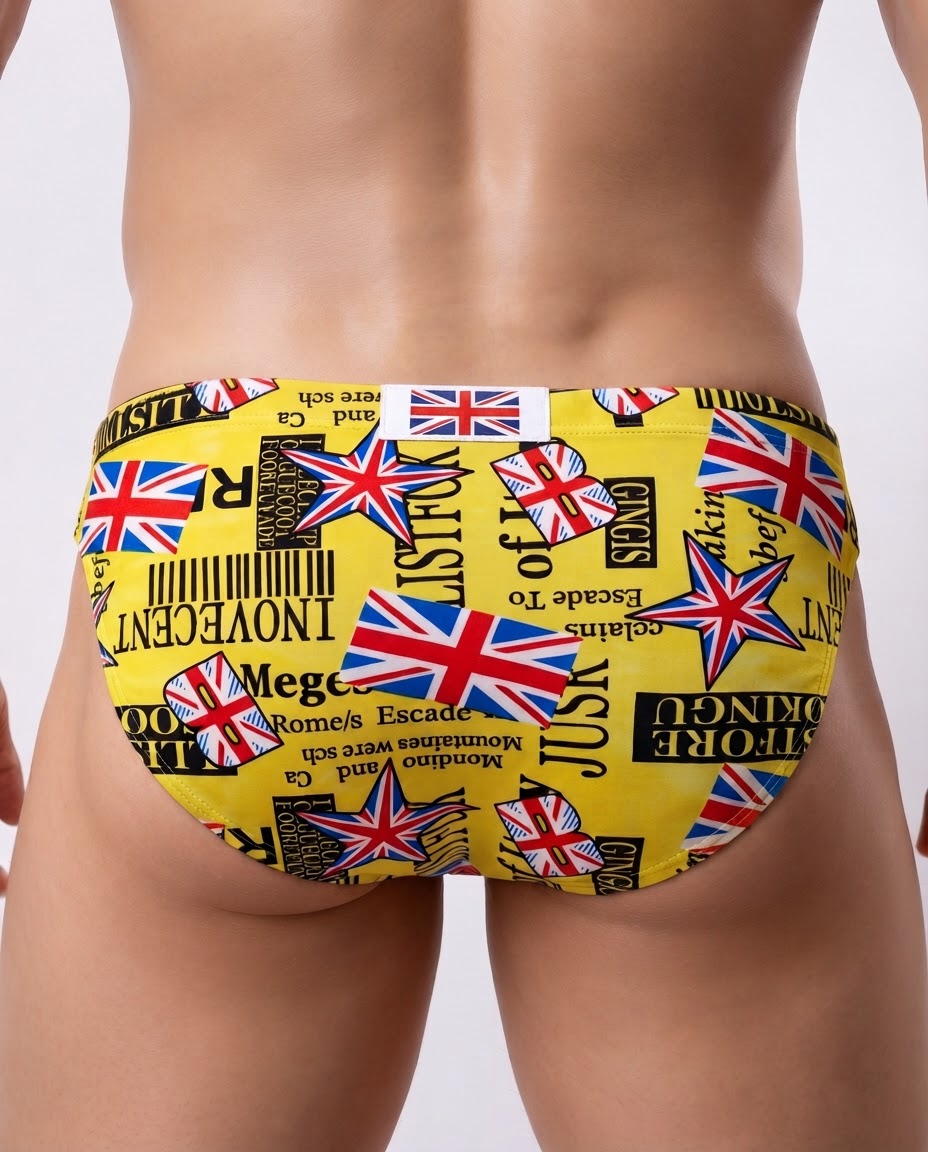 Men's British Flag Graphic Print Sexy Brief Underwear