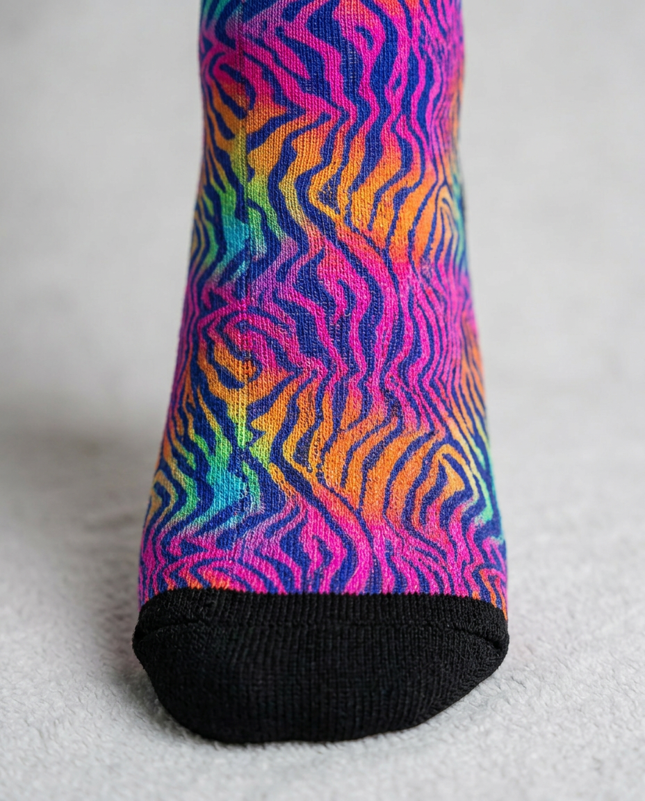 Bright Colorful Zebra Print Men's Socks