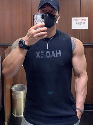 Men's Plus Size Round Neck Letter Graphic Tank