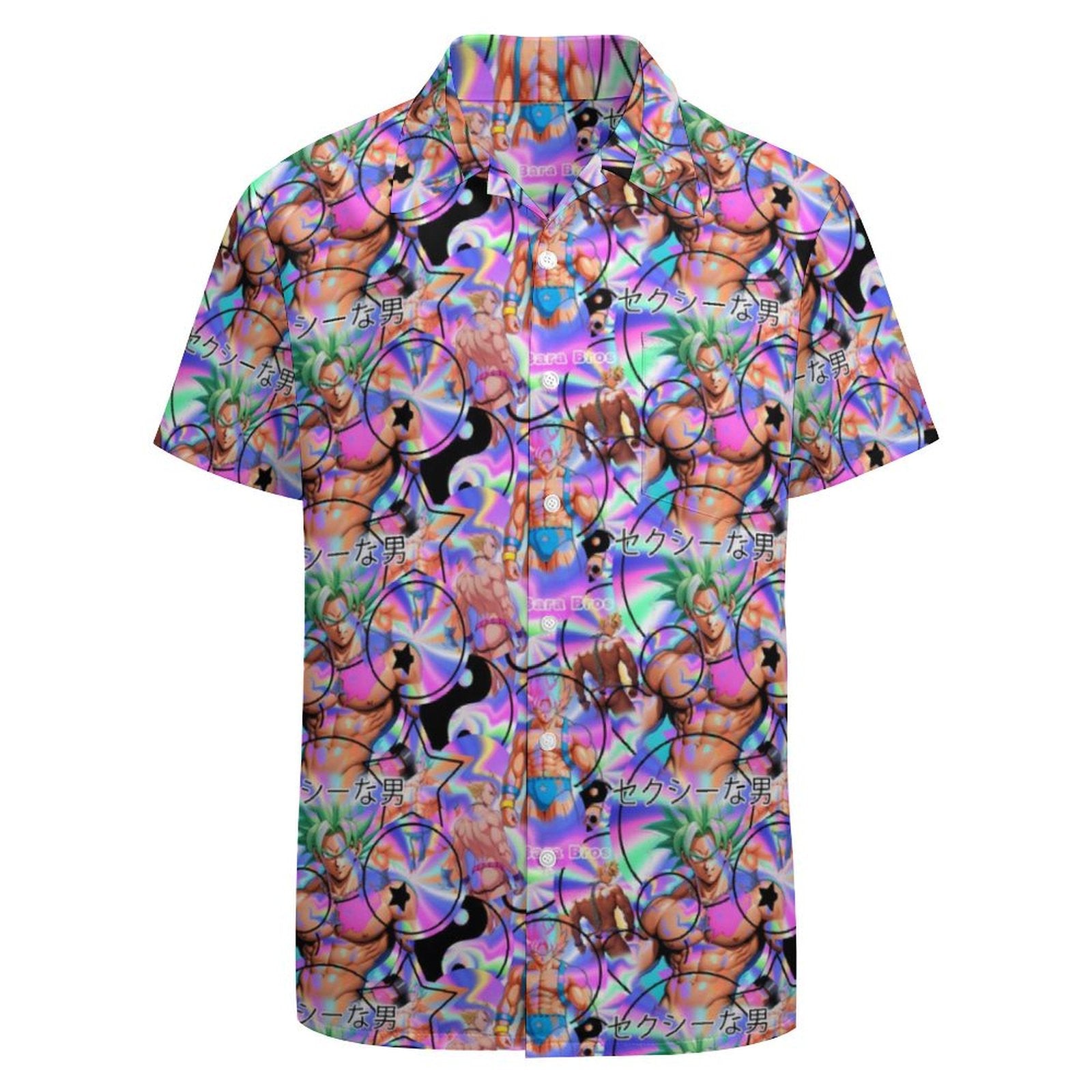 Vaporwave Men's Casual Short Sleeve Shirt