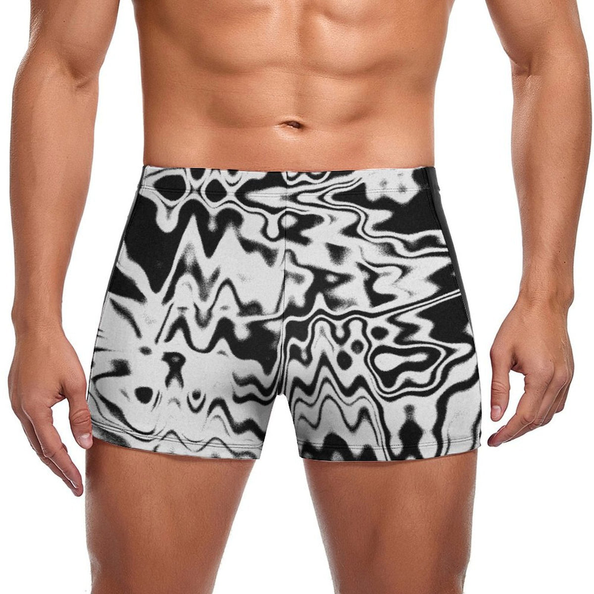 Men's white polyester swim trunks Main image