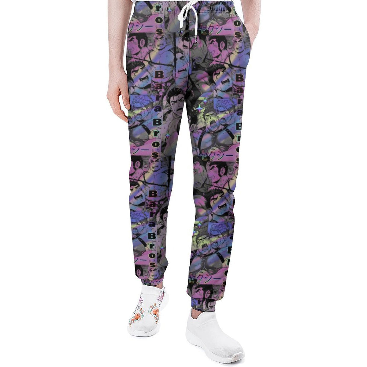 Men's white polyester joggers Main image