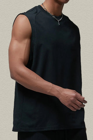 Men's Solid Color Round Neck Tank