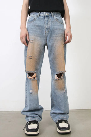 Men's Distressed Jeans with Pockets