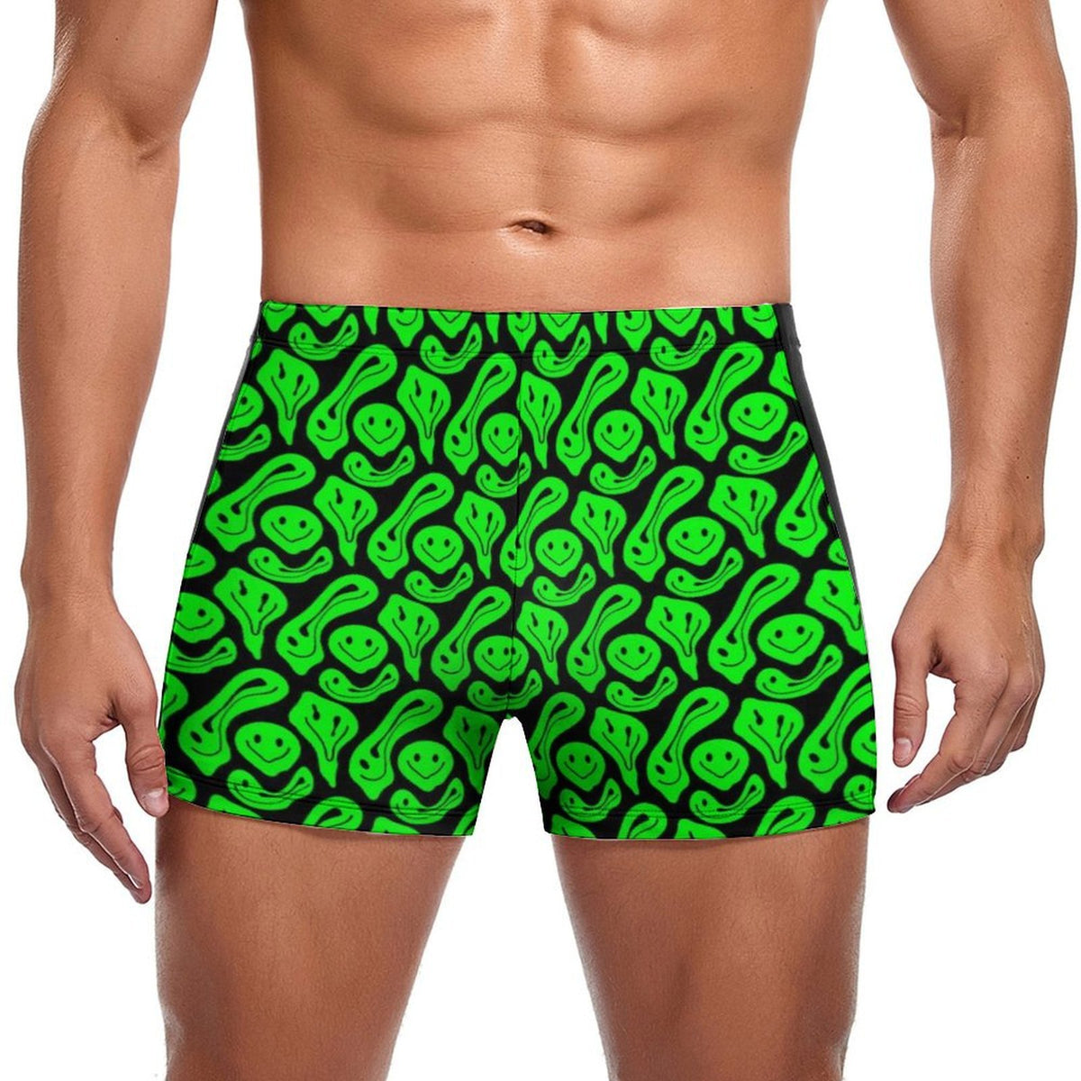 Men's white polyester swim shorts Main image