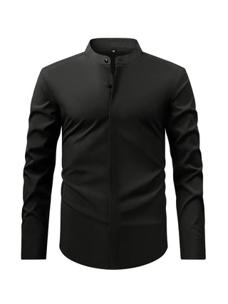 Men's Full Size Stand Collar Button Down Shirt Plus Size