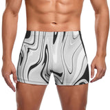 Men's white polyester swim trunks