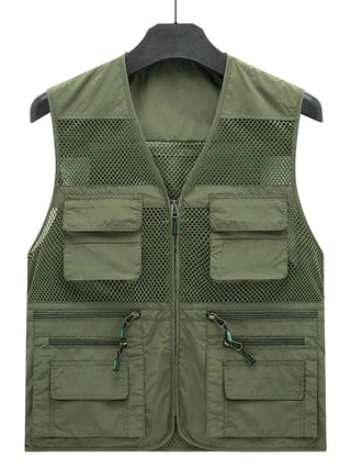 Men's Plus Size Zip Up Mesh Vest