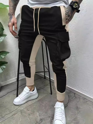 Men's Full Size Contrast Drawstring Pants Plus