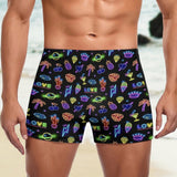 Men's white polyester swim trunks