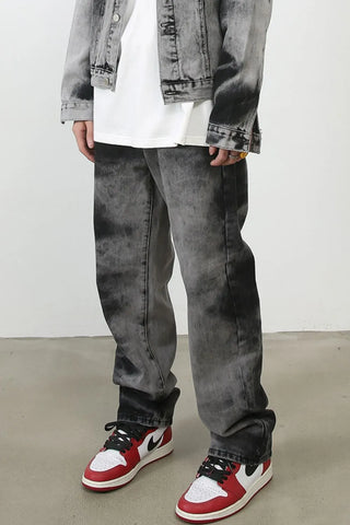 Men's Tie Dye Baggy Jeans with Pockets