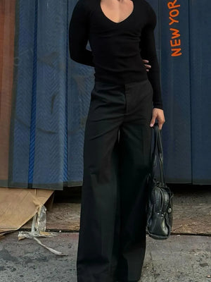 Men's Cutout Front Long Sleeve T-Shirt