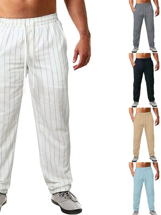 Men's Plus Size Striped Drawstring Pants