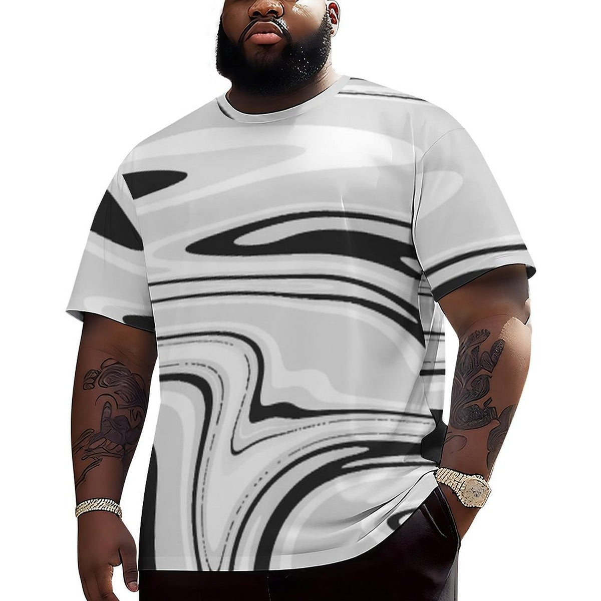 Men's white polyester tops