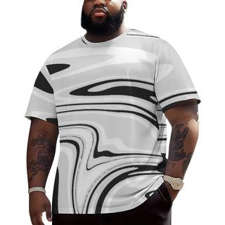 Men's Abstract Design Drop Shoulder T-Shirt – S to 5XL