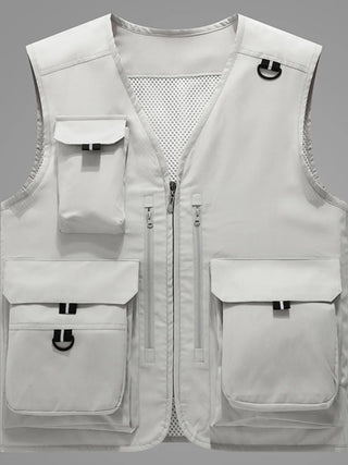 Men's Plus Size Zip Up V-Neck Vest