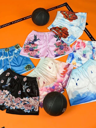Men's Plus Size Drawstring Printed Shorts