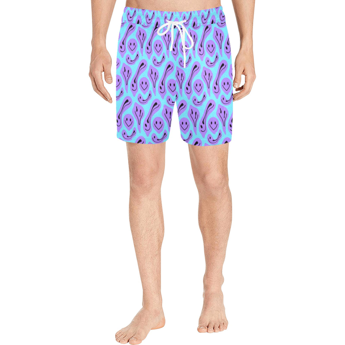 Trippy Vibes Smiley Men's Mid-Length Swim Shorts