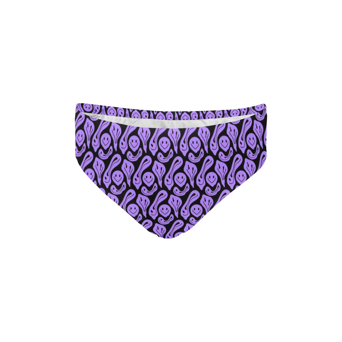 Purple Trippy Smiley Pattern Men's Swimming Briefs