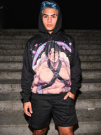 Kawaii Style Men's Long Sleeve Fleece Black Hoodie