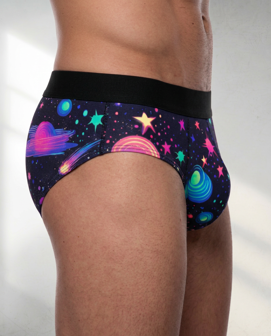 Galaxy Print Men's Mid Rise Briefs