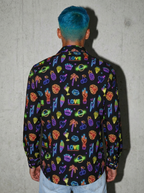 Neon Sign Pattern Mens Long Sleeve Shirt