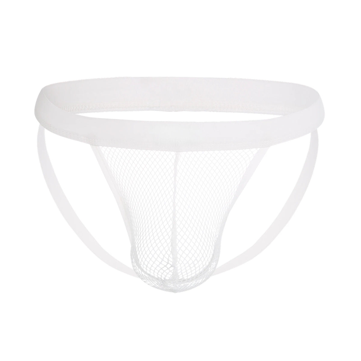 Men's Solid Thong – Low-Rise Mesh Jockstrap Underwear