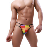 Sexy Men Briefs Underpants Breathable Side Straps Male Simple Rainbow Panda Printed Sexy Gay Underwear Mini Thongs Homme Panties