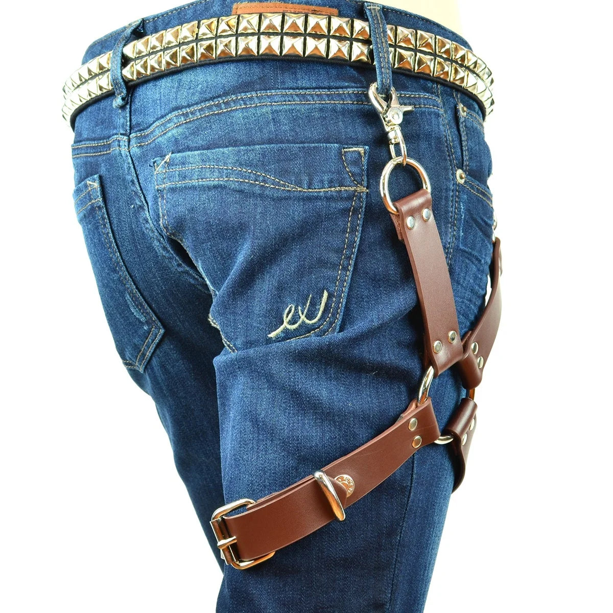 Rock Punk Thigh Garters Belt Leg Harness, Chain Jeans Chains for Women and Men, Goth Cosplay Steampunk