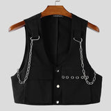 Vests Solid Men's Crop Top