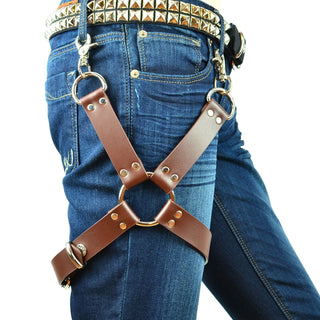 Rock Punk Thigh Garters Belt Leg Harness, Chain Jeans Chains for Women and Men, Goth Cosplay Steampunk