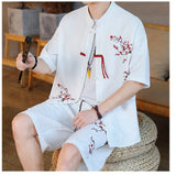 Men's Printed Shirt and Shorts Set