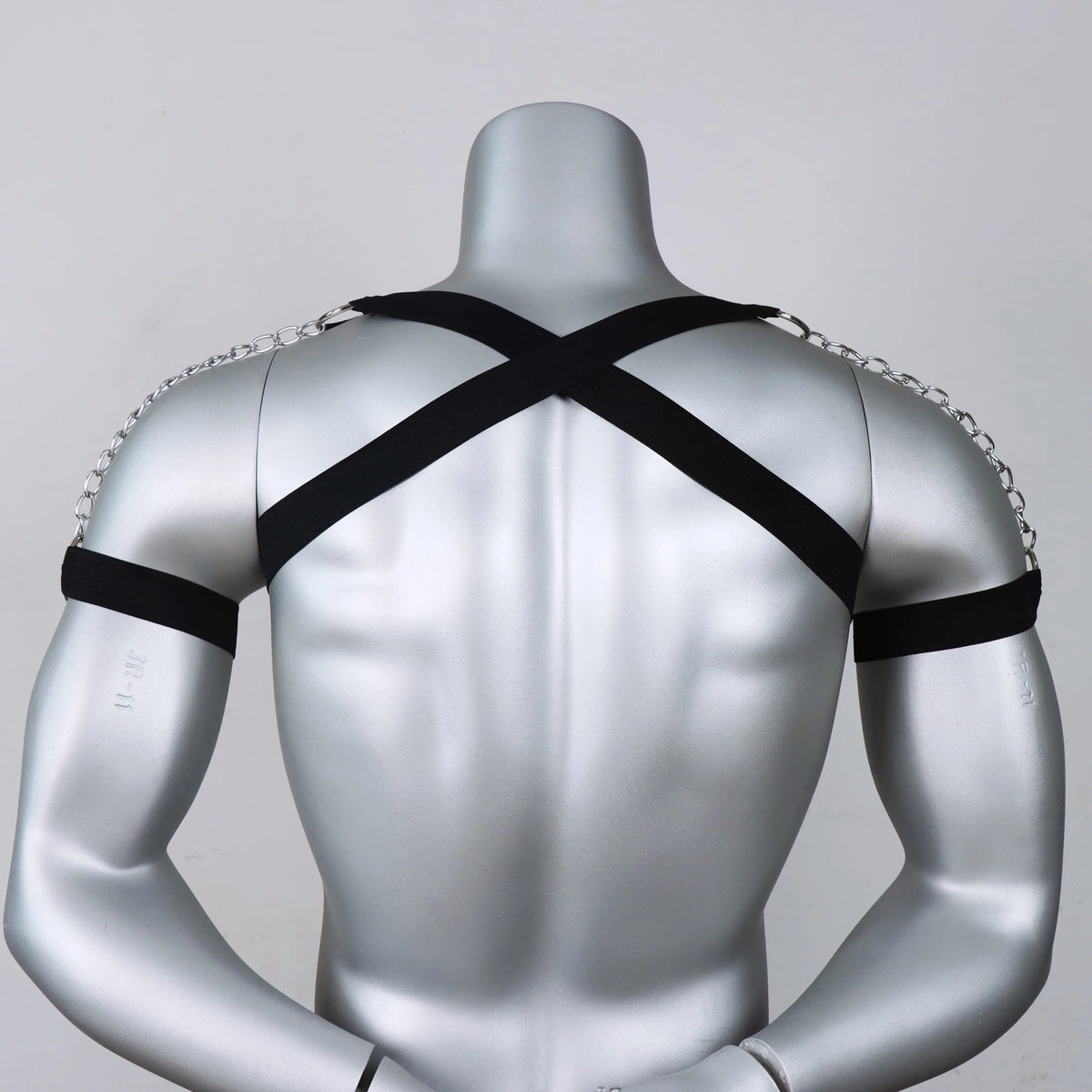 Men Adjustable Men Chest Harness with Metal Chain Punk Style Chest Suspender for Cosplay Party Halloween Valentine's Day