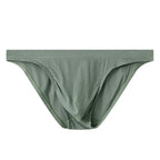 2025 new Solid color men's briefs one-piece low waist triangle breathable youth underwear solid color loose pants D2024