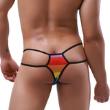 Sexy Men Briefs Underpants Breathable Side Straps Male Simple Rainbow Panda Printed Sexy Gay Underwear Mini Thongs Homme Panties