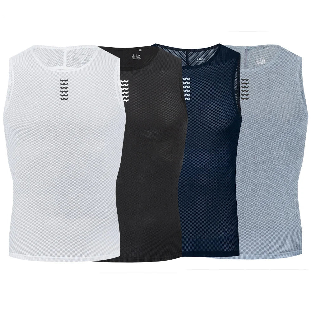 YKYWBIKE Men's Bicycle Vests Sleeveless Quick Dry Cycling Undershirt MTB Bike Base Layer Compression Bicycle Sport Jersey